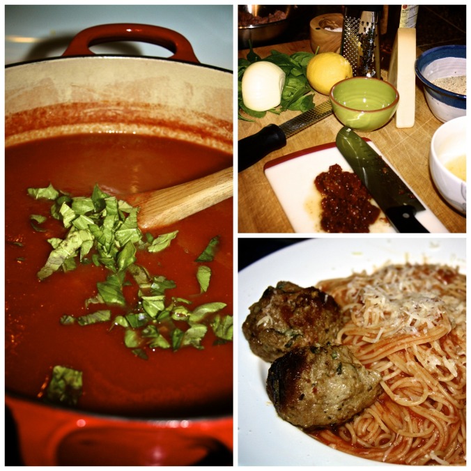 Florentine Meatballs & Homemade Spaghetti Sauce